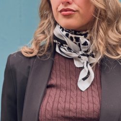 Kvadratisk trklde leo silke/viskose