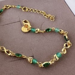 Armbnd GREEN GARDEN Forgyldt Slv
