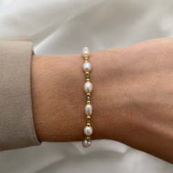 Armbnd COAST OLIVE forgyldt slv