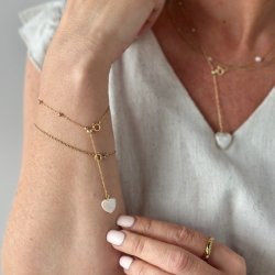 Armbnd AMORE 17-21,5 cm forgyldt slv