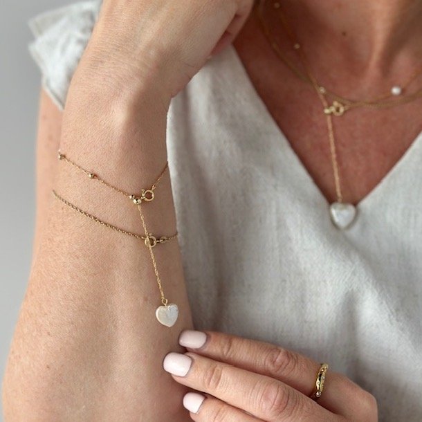 Armbnd AMORE 17-21,5 cm forgyldt slv