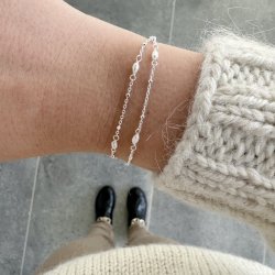 Armbnd RICE DOT DOUBLE sterling slv