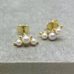 restikker PAGE tripple peral forgyldt sterling slv 