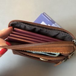 Stor pung til pas cow skind raw cognac