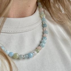 Halskde MORGANITE DREAM Sterling slv