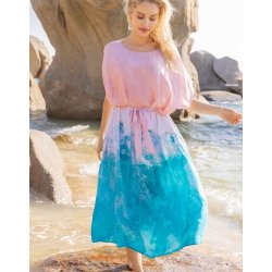 Sommer kjole med bindebnd viskose str S-XL