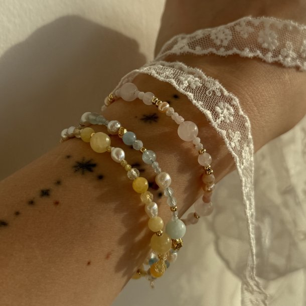 Armb�nd SINNA PEARL 17 + 3 CM. Forgyldt S�lv