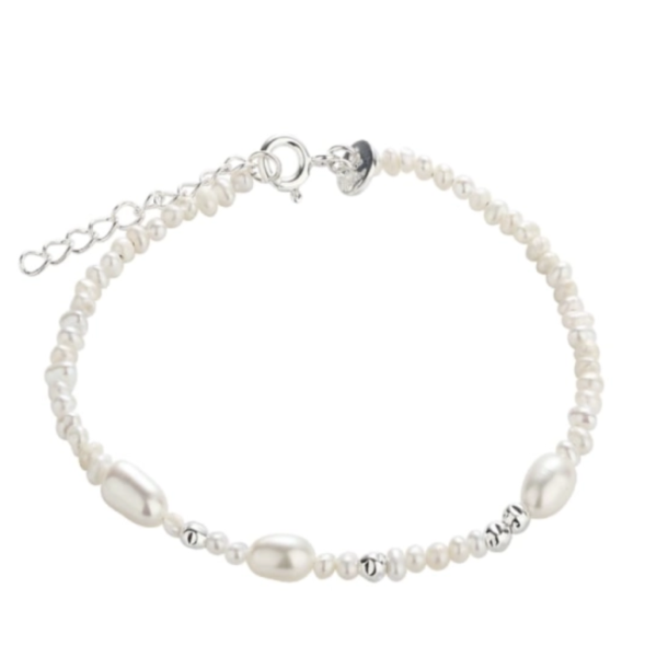 Armbnd HAIDEN  925 SILVER ferskvands perler
