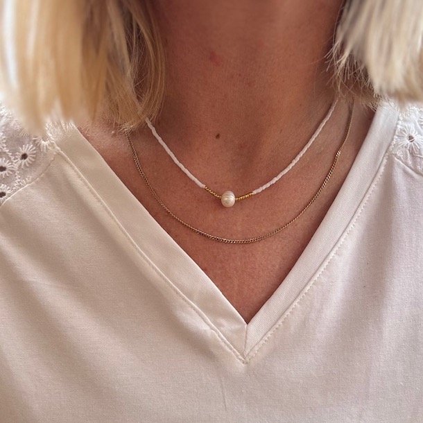 Spansk halskde med perle