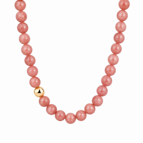 Perle halsk�de CORAL - Guldbelagt vandfast