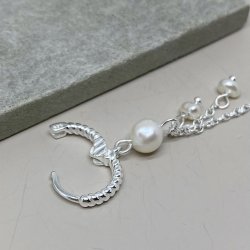 Hoops PRETTY pearl sterling slv