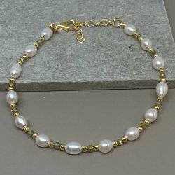 Armbnd COAST OLIVE forgyldt slv