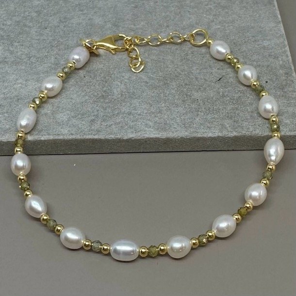 Armbnd COAST OLIVE forgyldt slv