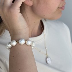 Armbnd GERTRUD pearl forgyldt slv