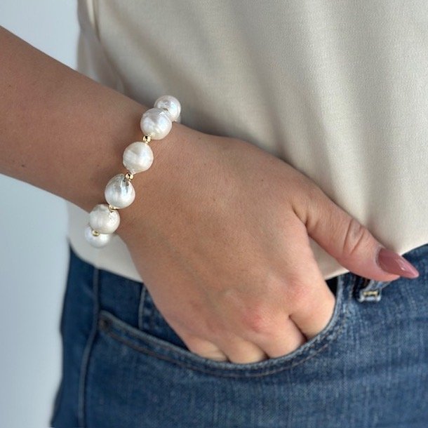 Armbnd GERTRUD pearl forgyldt slv