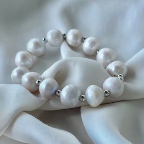 Armbnd GERTRUD pearl sterling slv