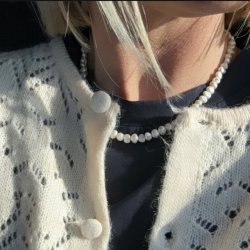 Pearl halskde forgyldt slv