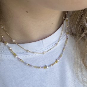 Halskde PASTEL LOVE Forgyldt slv