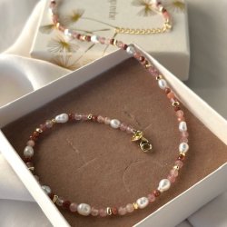 Halskde PEACHY forgyldt slv