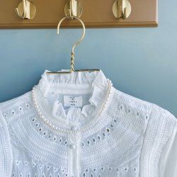 Halskde PERLETTE forgyldt slv