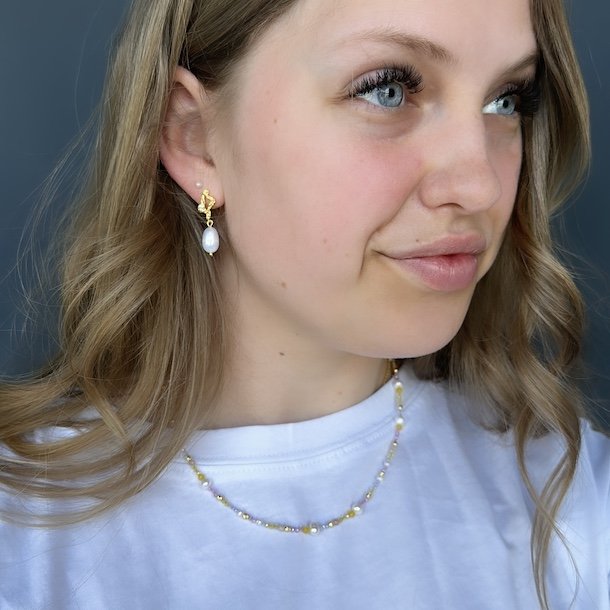 Halskde PASTEL LOVE Forgyldt slv