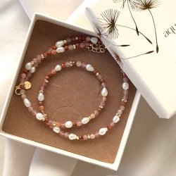 Halskde PEACHY forgyldt slv