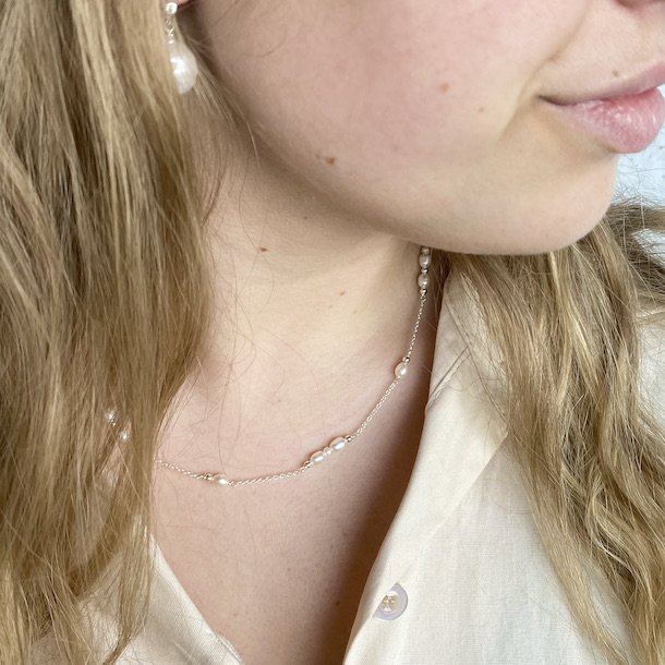 RISA halskde m. perler slv