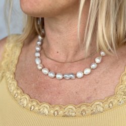 Halskde GERTRUD pearl forgyldt slv