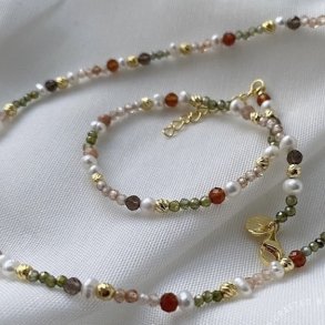 Halskde OLIVE GARDEN Forgyldt slv