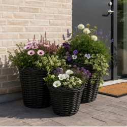 Plantekurve udend�rs rattan - s�t af 3 