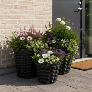 Plantekurve udend�rs rattan - s�t af 3 