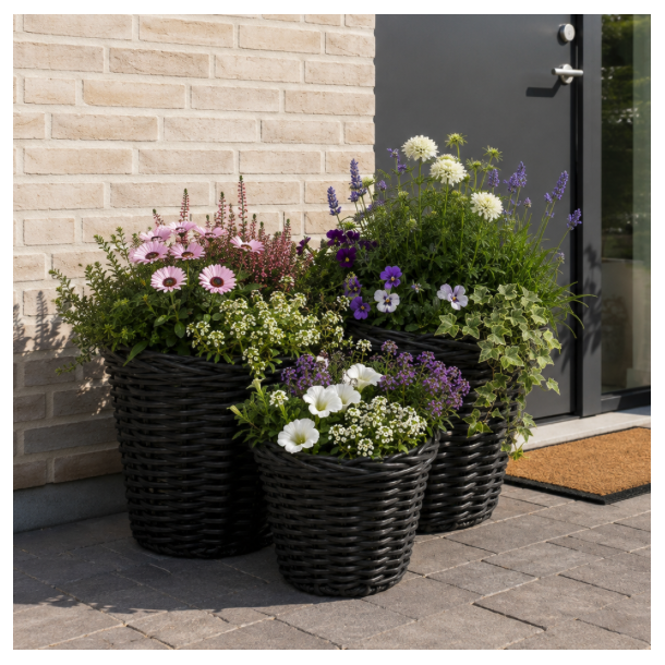 Plantekurve udend�rs rattan - s�t af 3 