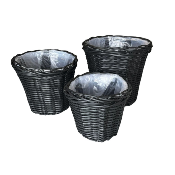 Plantekurve udend�rs rattan - s�t af 3 