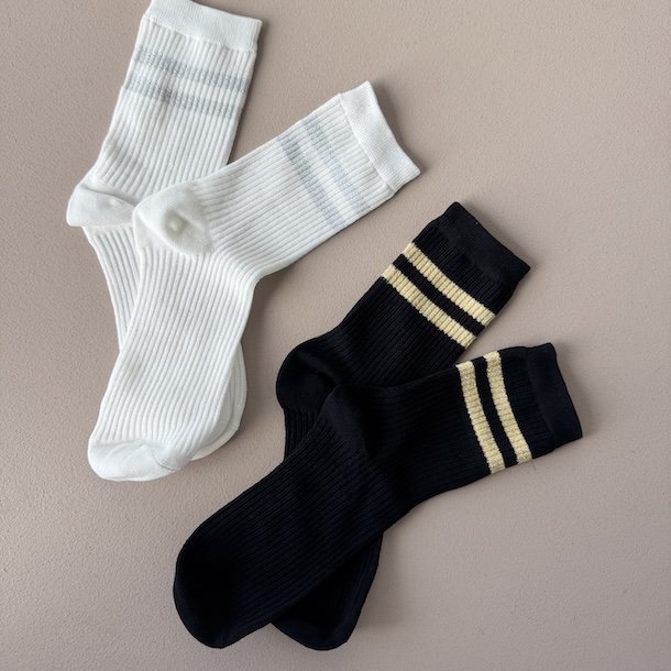  Strmper soft rib med glimmer striber str 35-41