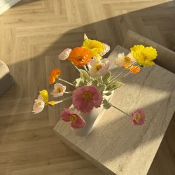 Poppy kunstig blomster buket - Mix