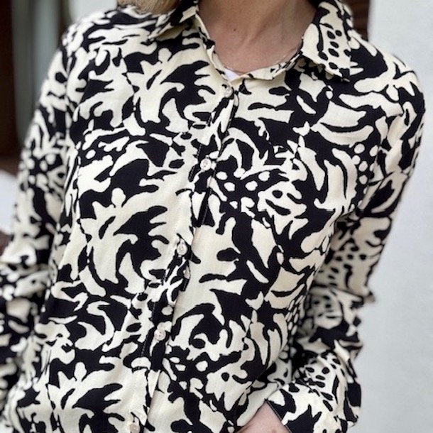 Skjorte SARAH black/white str. XS-XXL