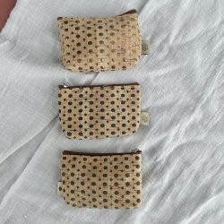 Lille kork mnt pung med nglering