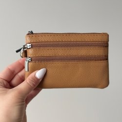 Manhattan pung med hndledrem Skind