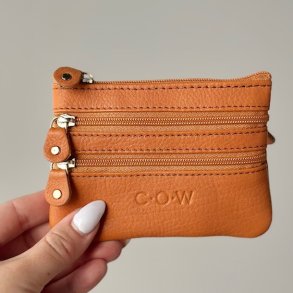 Classic Cow pung med 4 rum - skind mandarin 