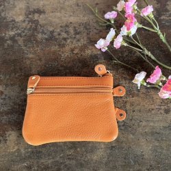 Classic Cow pung med 4 rum - skind mandarin 