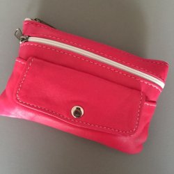 Pung med knap lomme skind