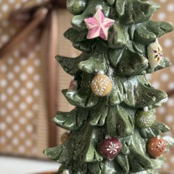 Juletr med pynt H 21 cm