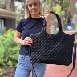 Shopper quiltet med clutch