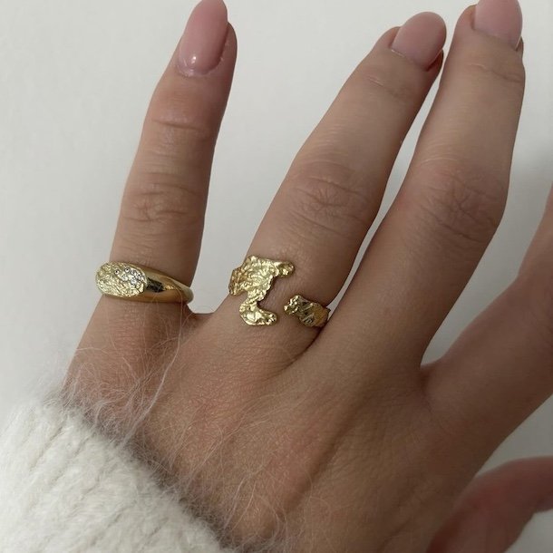Fingerring Adika elements forgyldt slv
