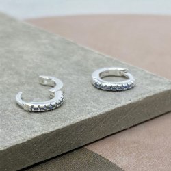 Ranva hoops - lysebl zirkonia slv