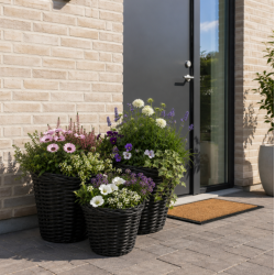 Plantekurve udend�rs rattan - s�t af 3 