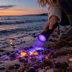 Ravlygte med 51 UV-LED � Sort