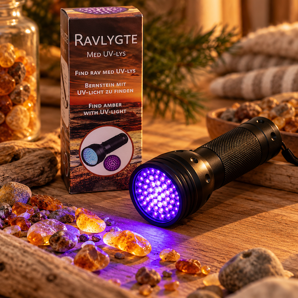 Ravlygte med 51 UV-LED � Sort