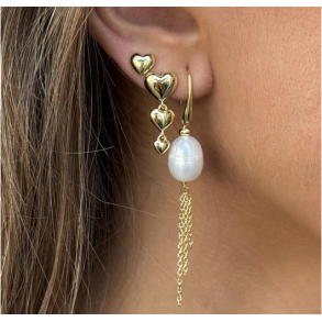 rering LUNELLA BIG PEARL forgyldt slv