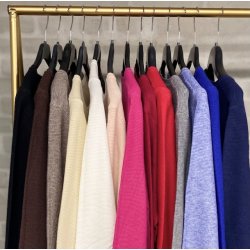 Ribbet Sweater S-XL (cashmere, uls, silke, bambus miks)